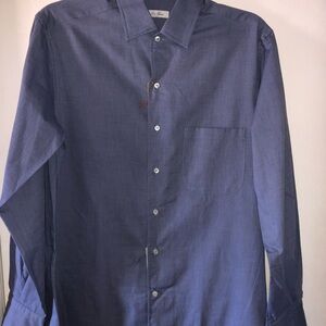 Andre Loro Piana Men's Blue Dress Shirt